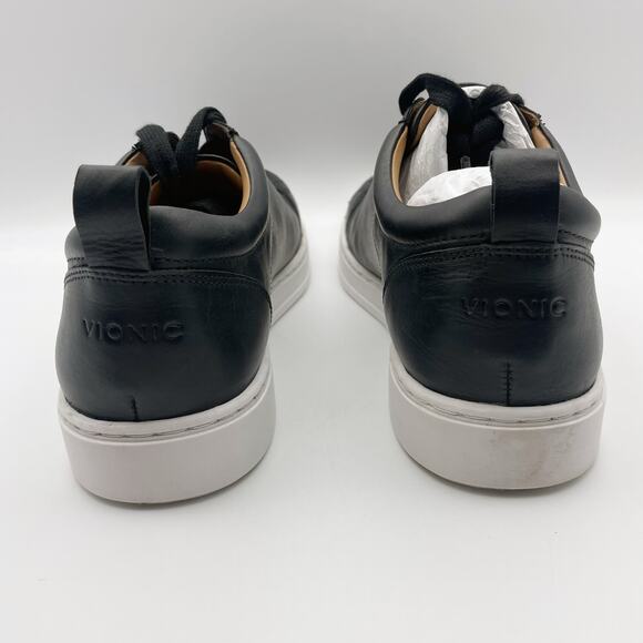 Vionic Mens Lucas Sneaker US 8vM EU 41 Black White Leather NIB - Picture 9 of 12